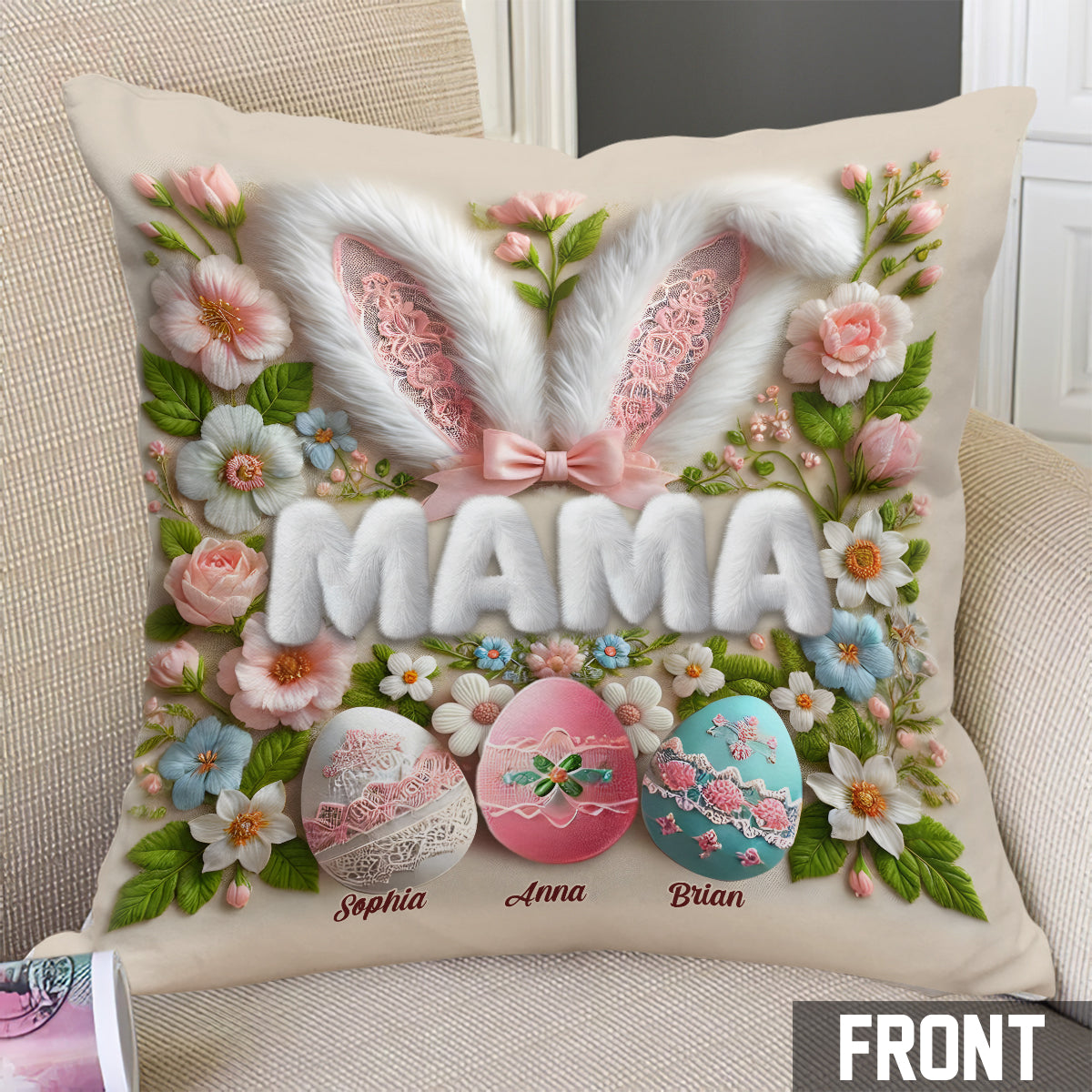 Osterhase - Personalisiertes Oma-Kissen