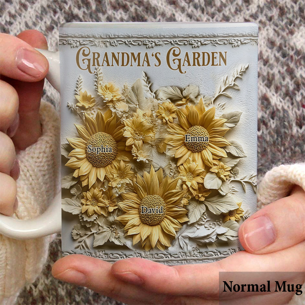 Grandma's Mom's Garden - Personalized Grandma Mug