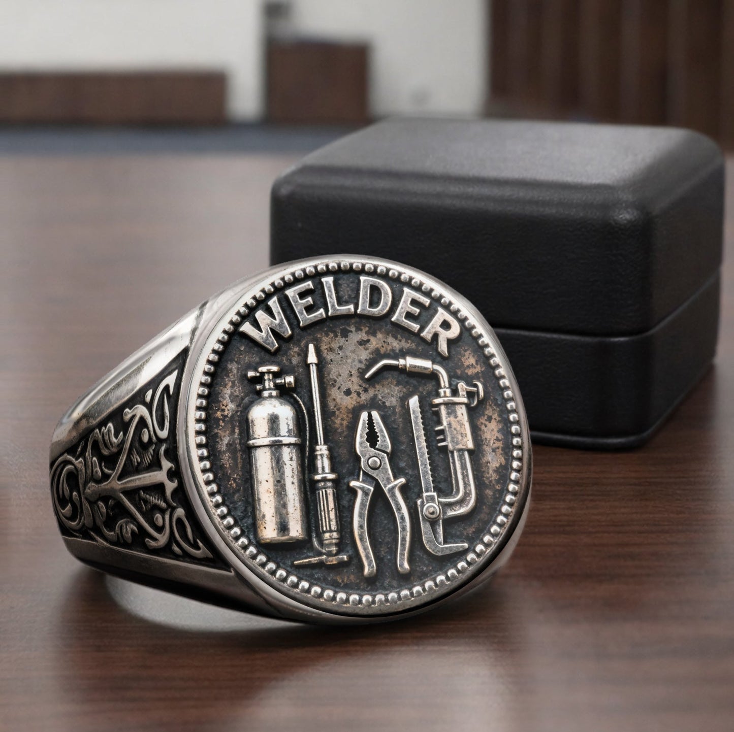 Strong Welder - Personalized Welder Signet Ring