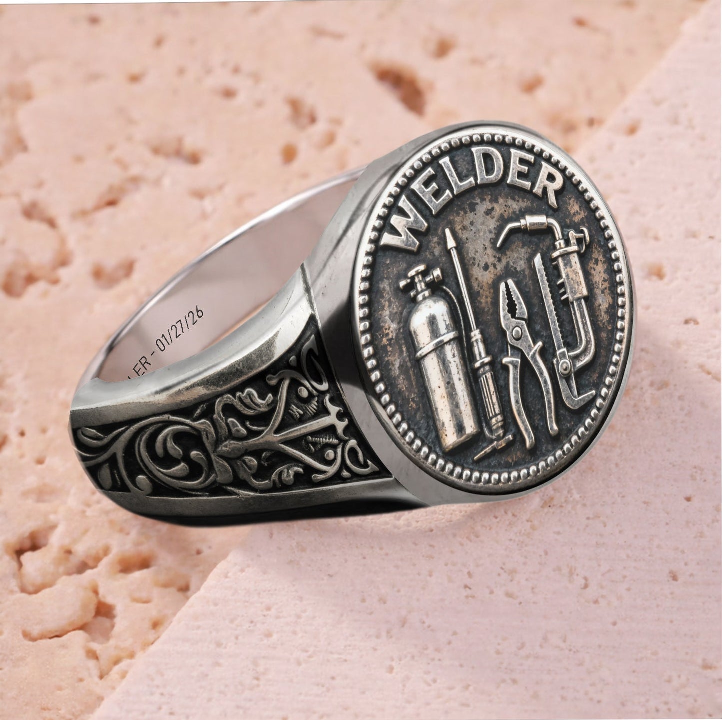 Strong Welder - Personalized Welder Signet Ring