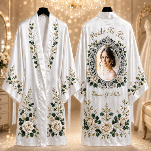 Jede Foto Braut zur Hochzeit - Personalisierte Satinrobe