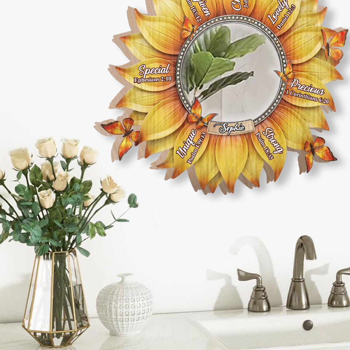 Gott sagt: Ich bin – Personalisierter christlicher Wandspiegel