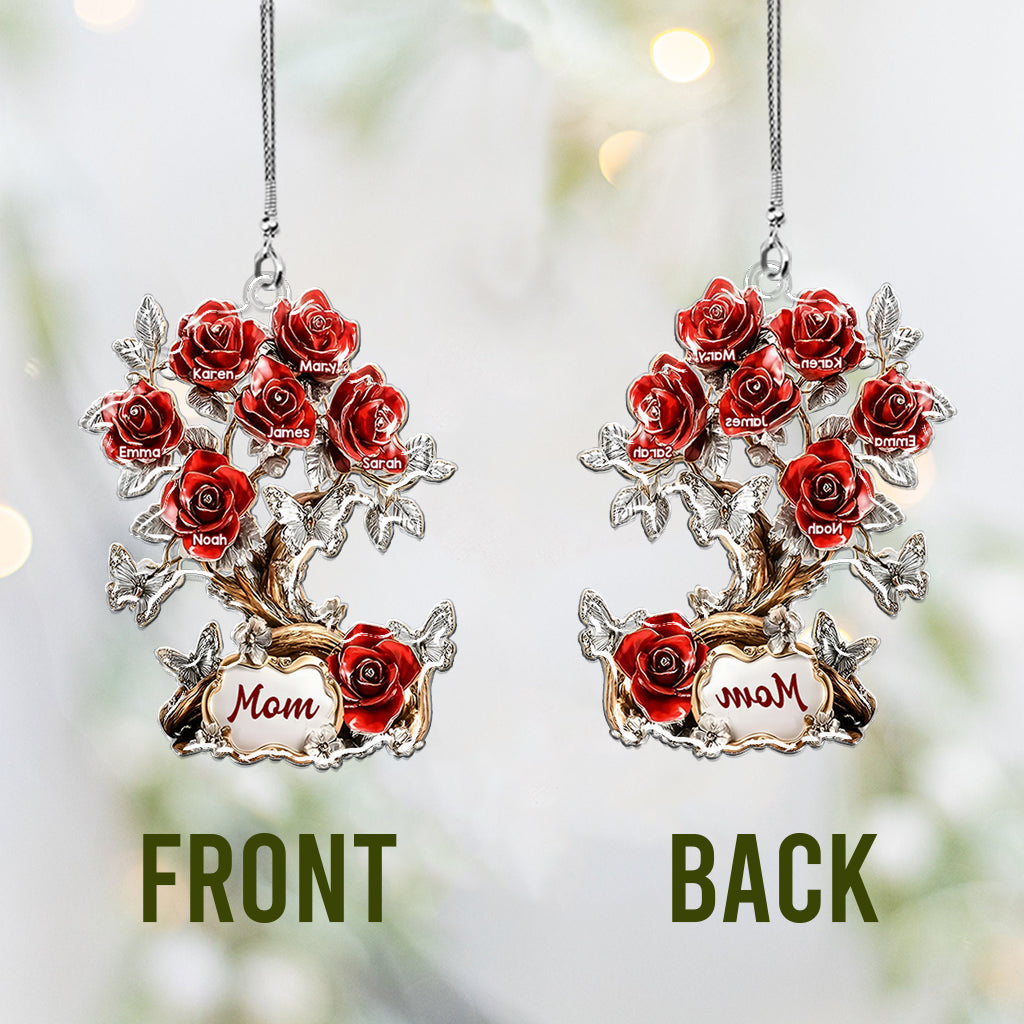 Blumen für Mama und Oma – Personalisierter transparenter Autoanhänger für Mutter