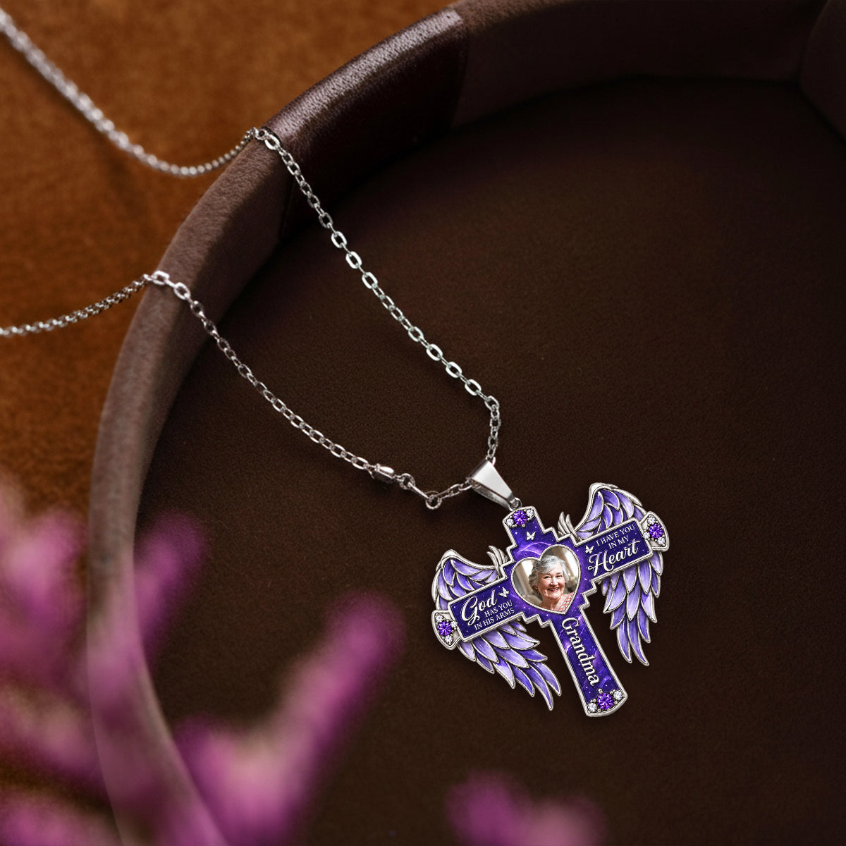 Your Light Will Always Shine In Our Hearts - Personalized Memorial Shaped Metal Pendant Necklace