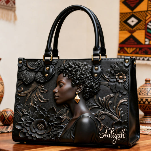 Proud Of Black History - Personalized African American Leather Handbag