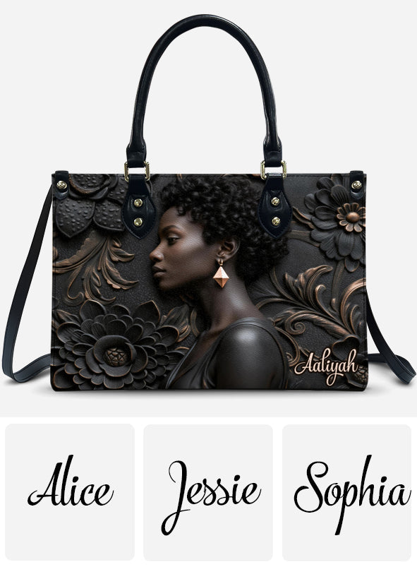 Stolz auf die schwarze Geschichte – personalisierte afroamerikanische Lederhandtasche