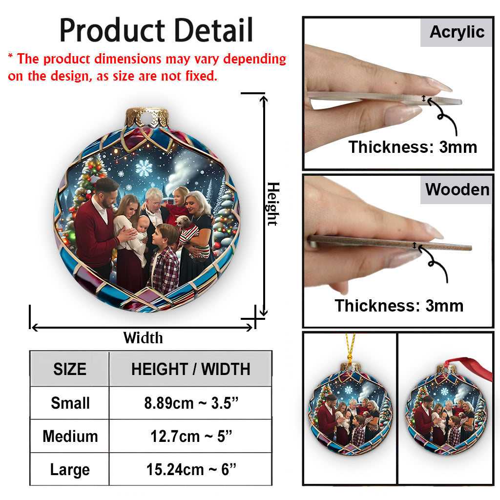 Kugel mit verschneiter Hütte – personalisierter Familienschmuck