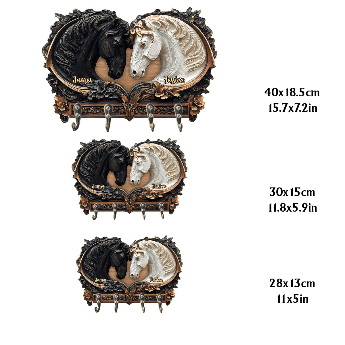 „Du und ich, wir schaffen das“ – Personalisierter Schlüsselanhänger in Pferdeform