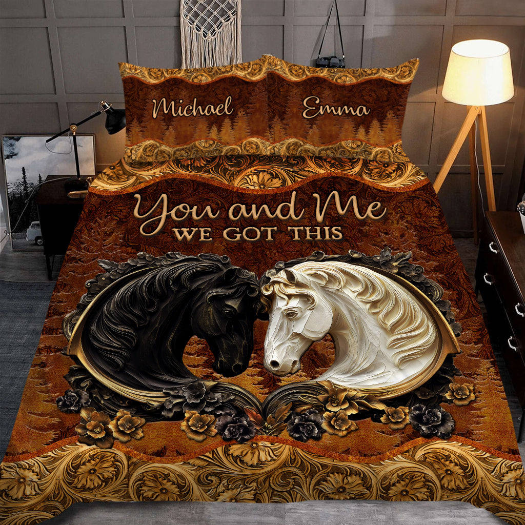 You & Me We Got This - Personalized Couple Quilt Set