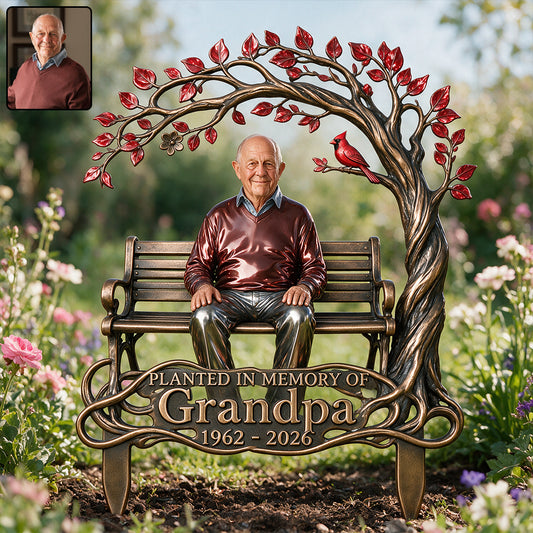 Cardinal Tree Memorial - Personalized Memorial Metal Garden Art