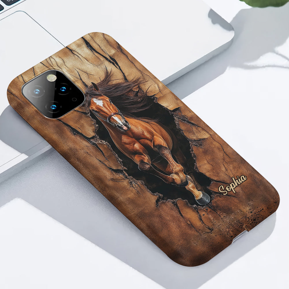Handyhülle für Pferdeliebhaber mit personalisiertem Pferde-Vollbild