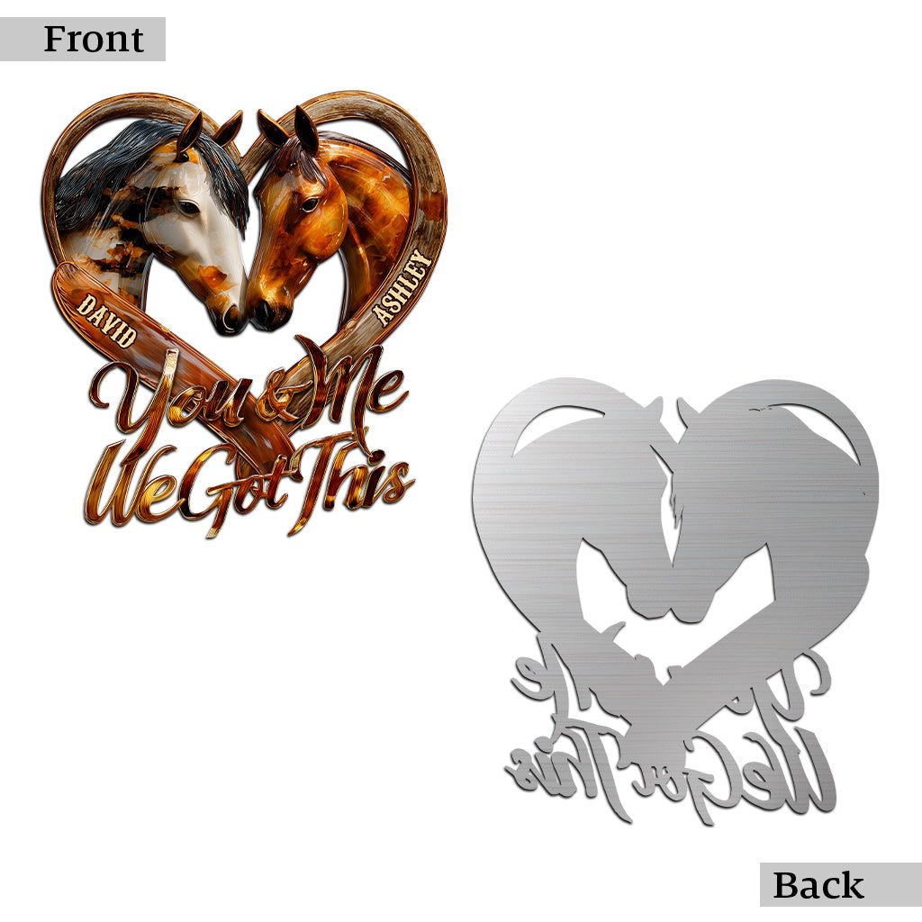 Du und ich, wir schaffen das – personalisiertes Metallschild mit Pferdemotiv