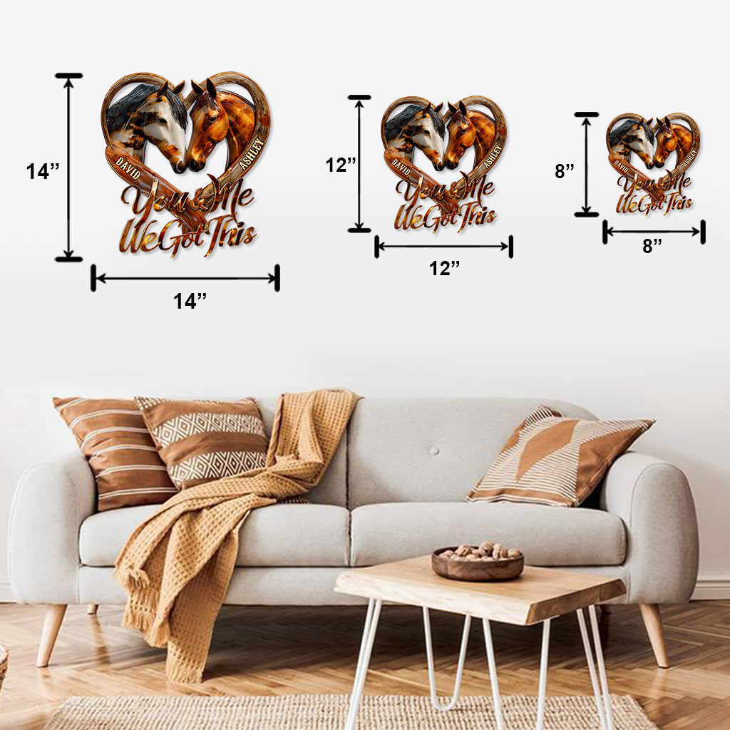 Du und ich, wir schaffen das – personalisiertes Metallschild mit Pferdemotiv