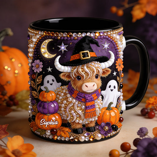 Liebe Highland-Rinder - Personalisierte Highland Cow Akzent-Tasse