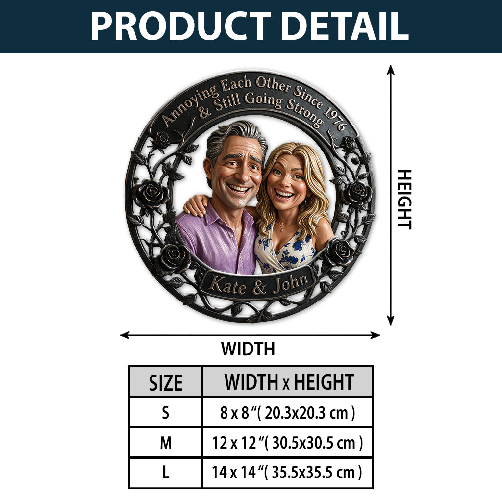 Together Since - Personalized Couple 3D Printed Cut Metal Sign