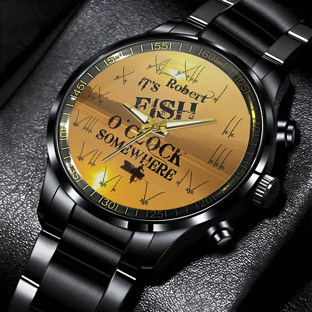It's Fish O'clock Somewhere - Personalized Fishing Hand Watch