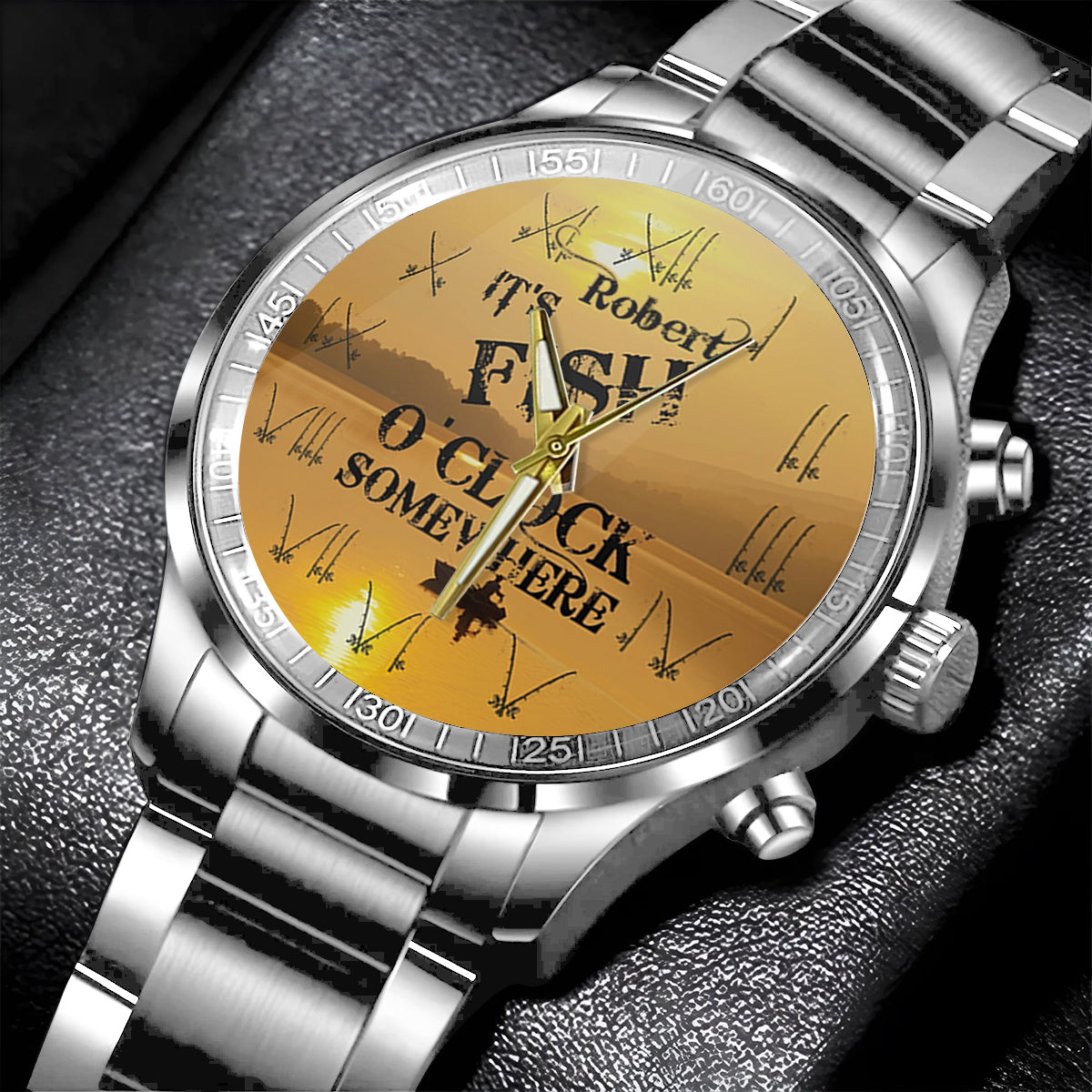 It's Fish O'clock Somewhere - Personalized Fishing Hand Watch