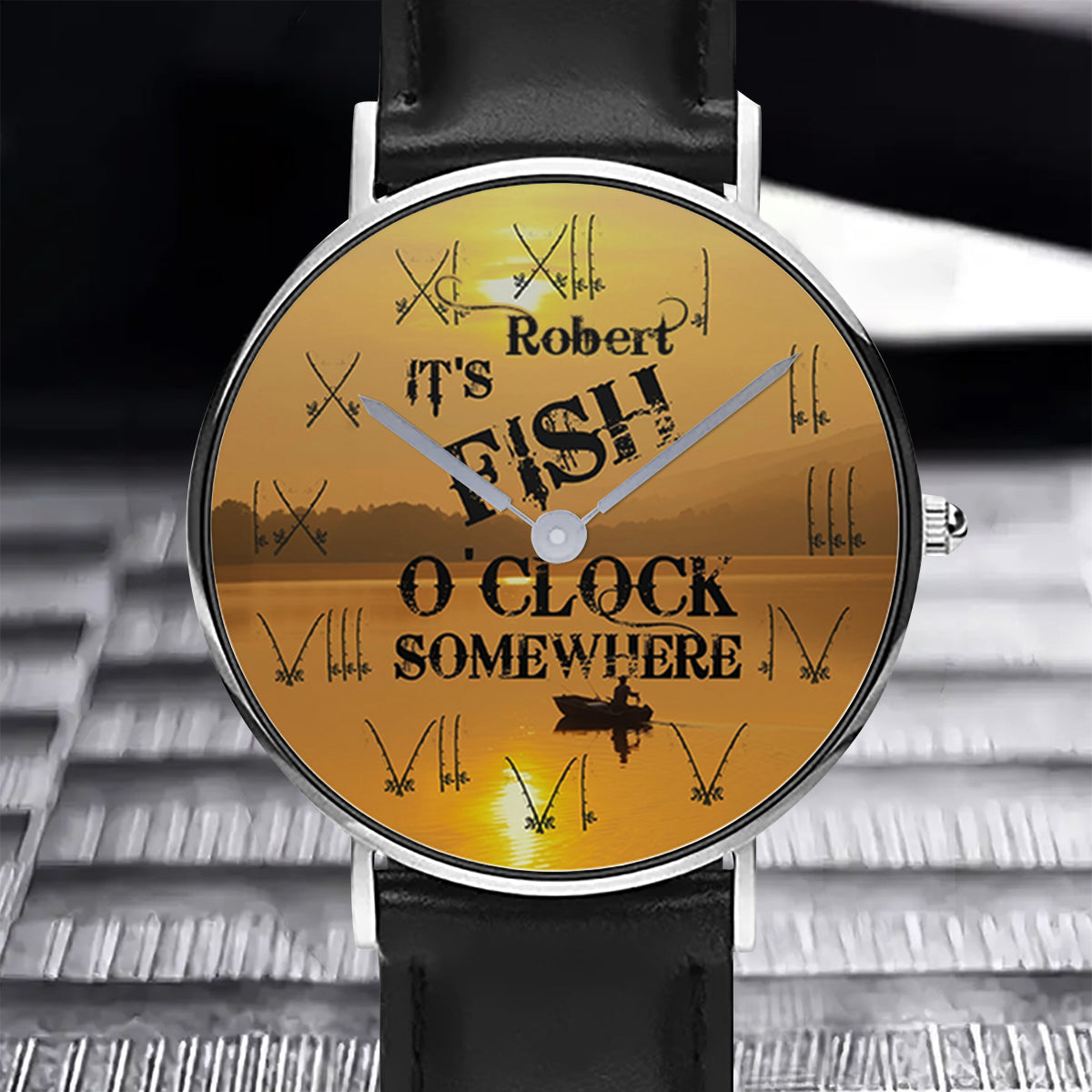 It's Fish O'clock Somewhere - Personalized Fishing Hand Watch