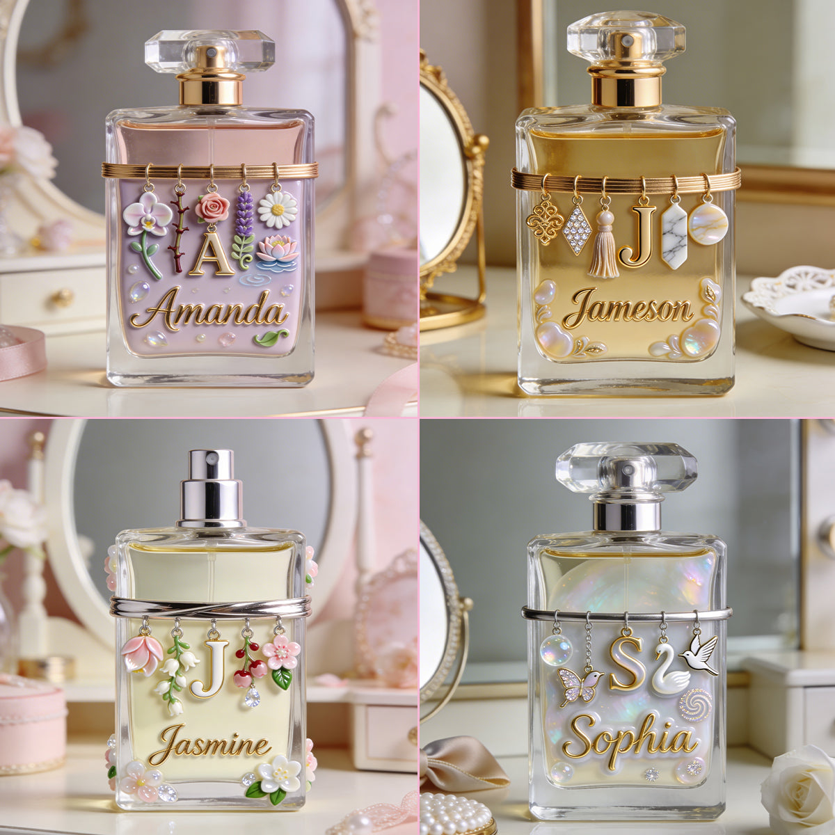 Enchantic Initial Letter Gift - Personalized Self Love Refillable Perfume Bottle