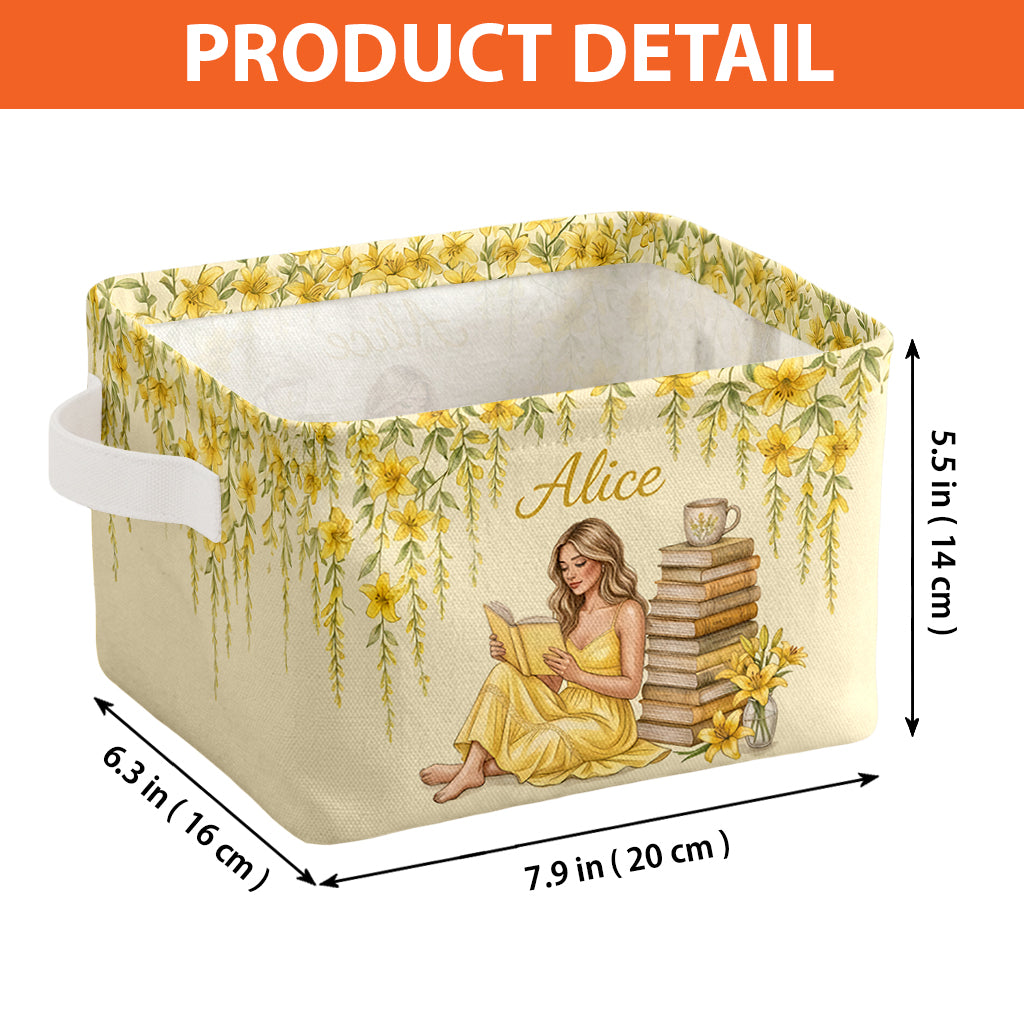 Just A Girl Who Loves Books - Personalized Book Rectangle Storage Basket