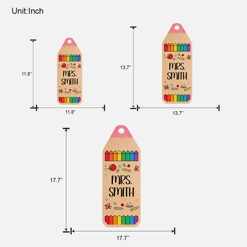Personalisierter Lehrer Türhänger - Individuell gestaltetes Holzschild