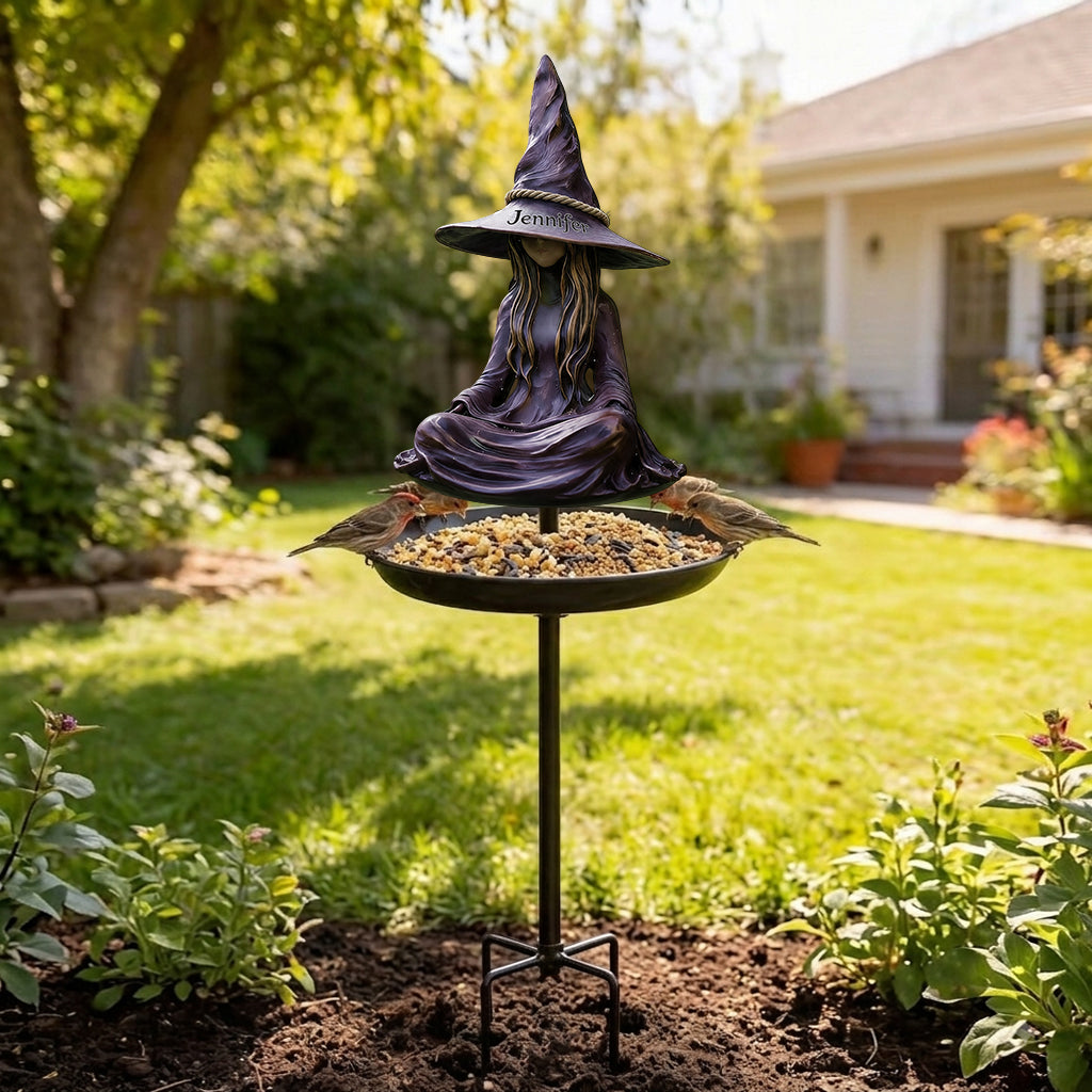 Calm Witch - Personalized Witch Bird Feeder/ Bath