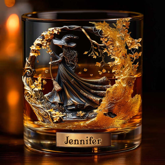 Wunderschöne Hexe – personalisiertes Hexen-Whiskyglas