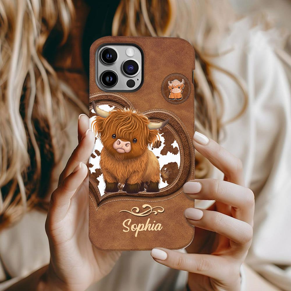 Cute Highland Cow - Personalized Highland Cow Full Print Phone Case