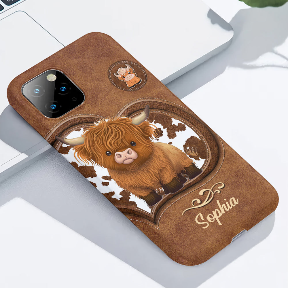 Cute Highland Cow - Personalized Highland Cow Full Print Phone Case
