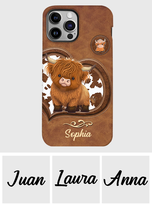 Cute Highland Cow - Personalized Highland Cow Full Print Phone Case