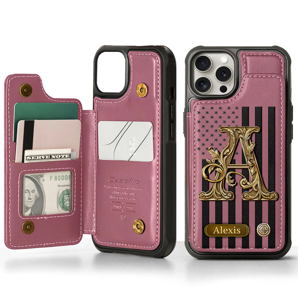 Initial Gift For Him, Gift For Man,... - Personalized Wallet Phone Case