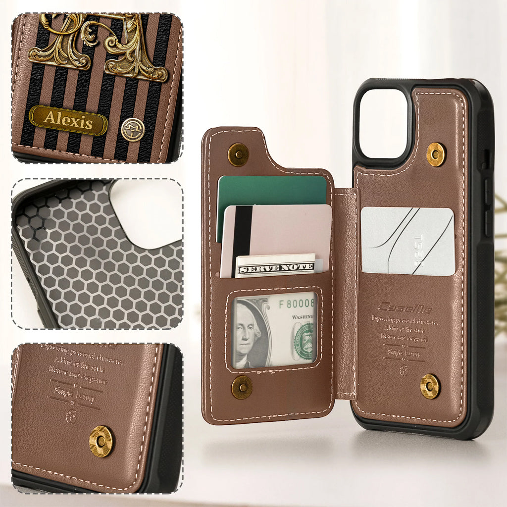 Initial Gift For Him, Gift For Man,... - Personalized Wallet Phone Case