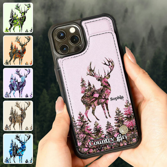 Country Girl - Personalized Hunting Fully Printed Wallet Phone Case