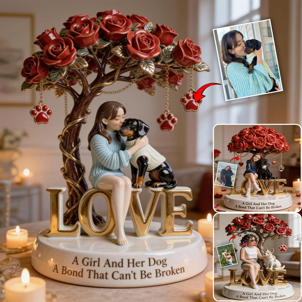 A Girl and Her Dog - Personalized Dog Custom Shaped Acrylic Plaque