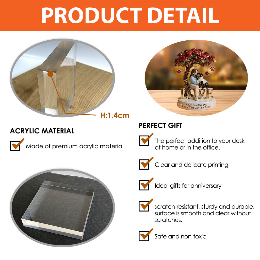 A Girl and Her Dog - Personalized Dog Custom Shaped Acrylic Plaque