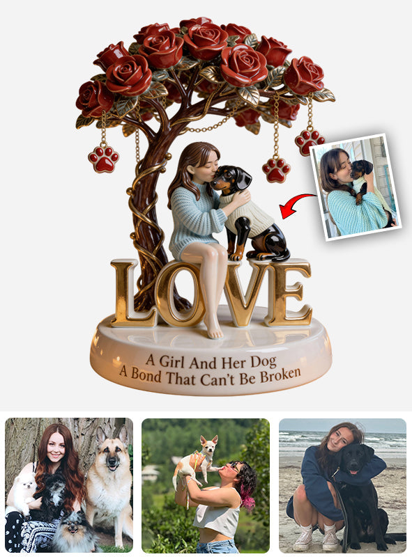 A Girl and Her Dog - Personalized Dog Custom Shaped Acrylic Plaque