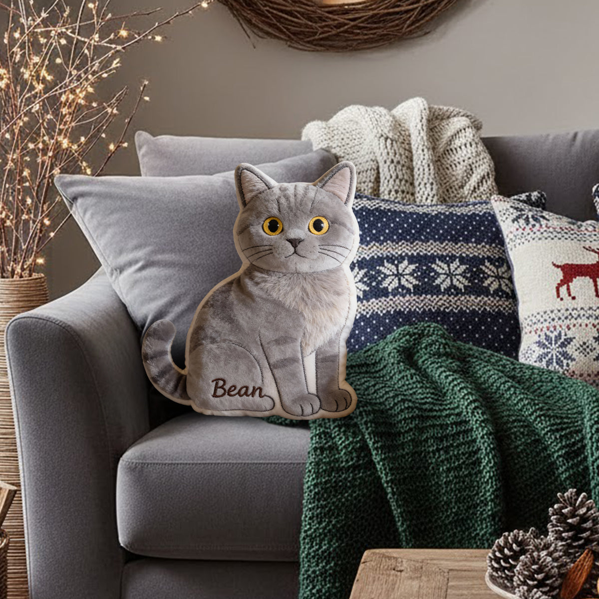 Individuell gestaltetes Haustierkissen – personalisiertes Hundekissen aus Kunstfell in Hundeform