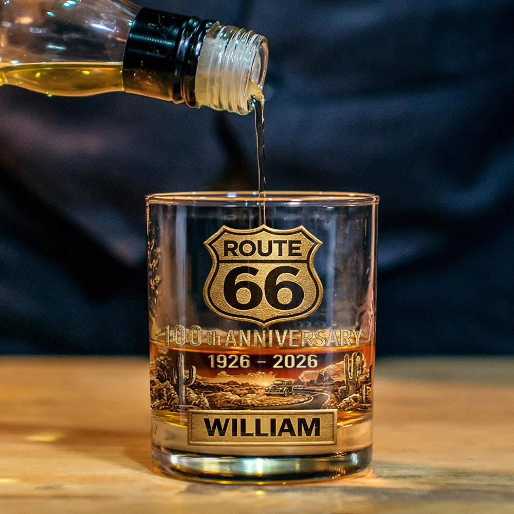 Route 66 100-jähriges Jubiläum – Personalisiertes Whisky-Dekanter-Set für Autoliebhaber