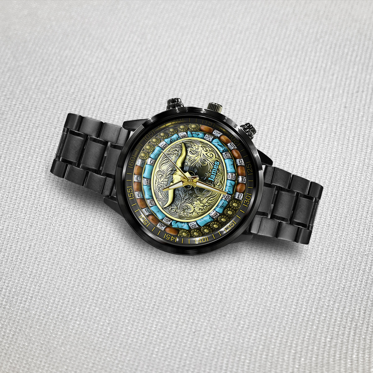 Jagd auf Stierschädel – Personalisierte Jagd-Handuhr