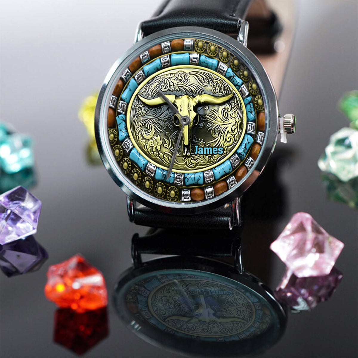 Jagd auf Stierschädel – Personalisierte Jagd-Handuhr