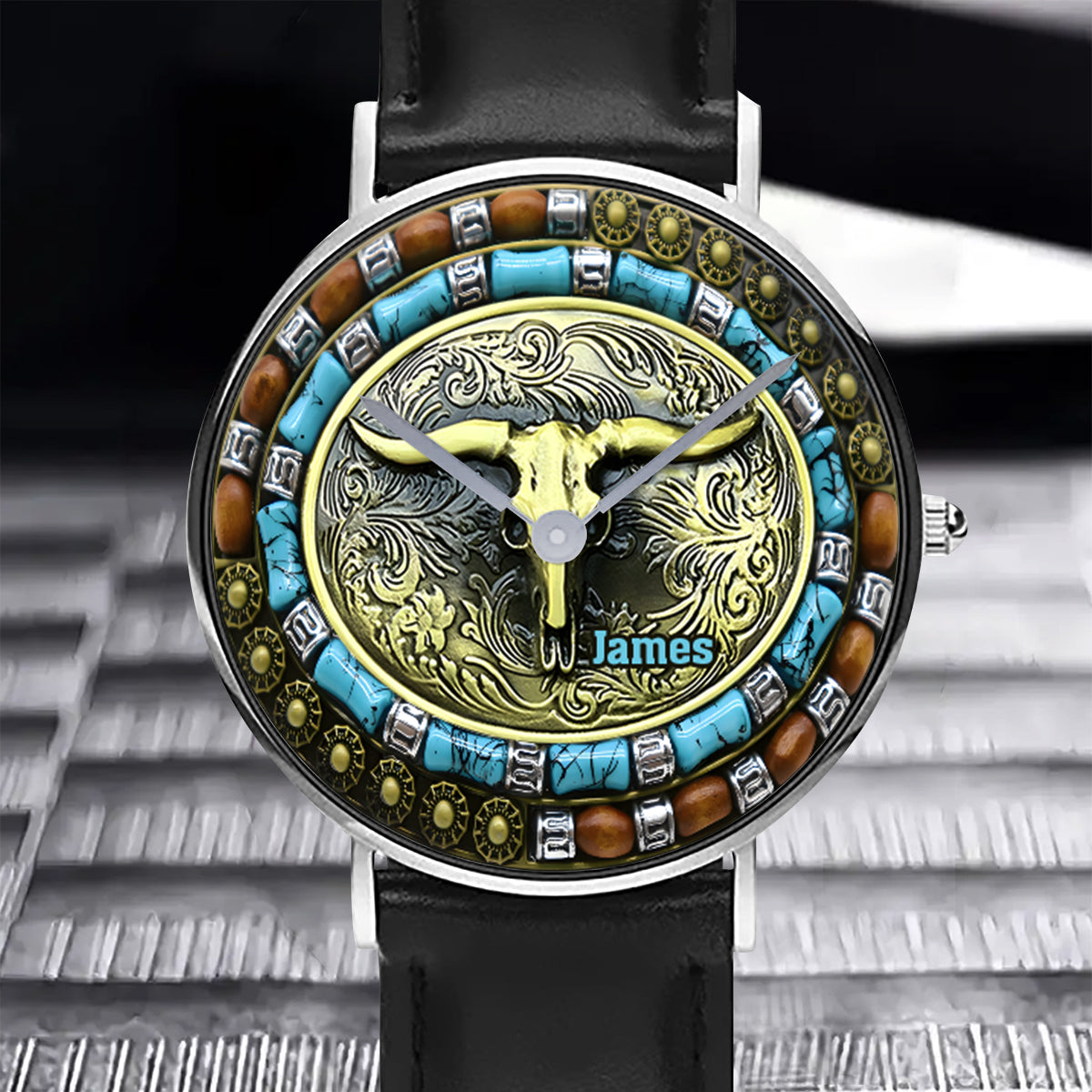 Jagd auf Stierschädel – Personalisierte Jagd-Handuhr