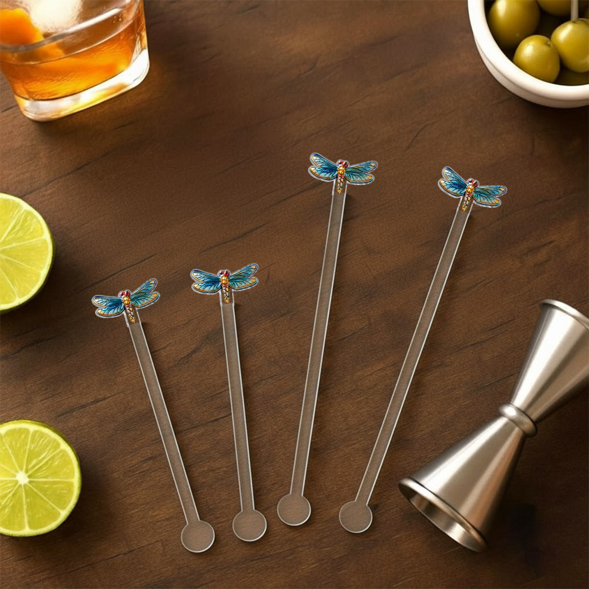 Libellenliebe – Personalisierte Libellen-Tasse mit Acryl-Rührstäbchen