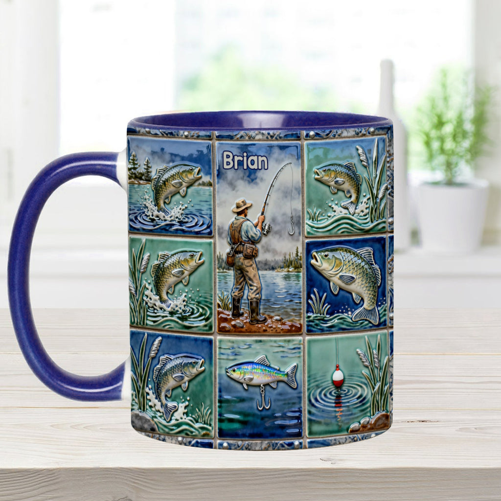 Angelbegeisterte – Personalisierte Tasse mit Angelmotiv
