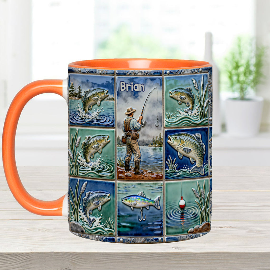 Angelbegeisterte – Personalisierte Tasse mit Angelmotiv
