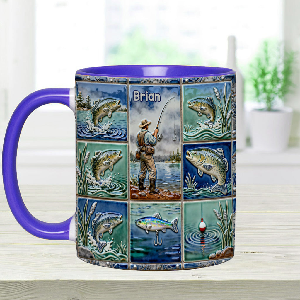 Angelbegeisterte – Personalisierte Tasse mit Angelmotiv