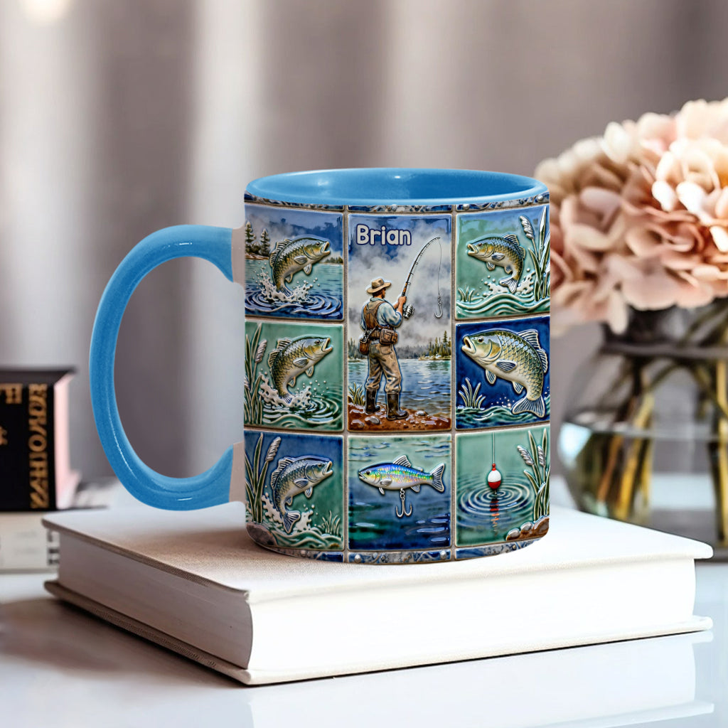 Angelbegeisterte – Personalisierte Tasse mit Angelmotiv