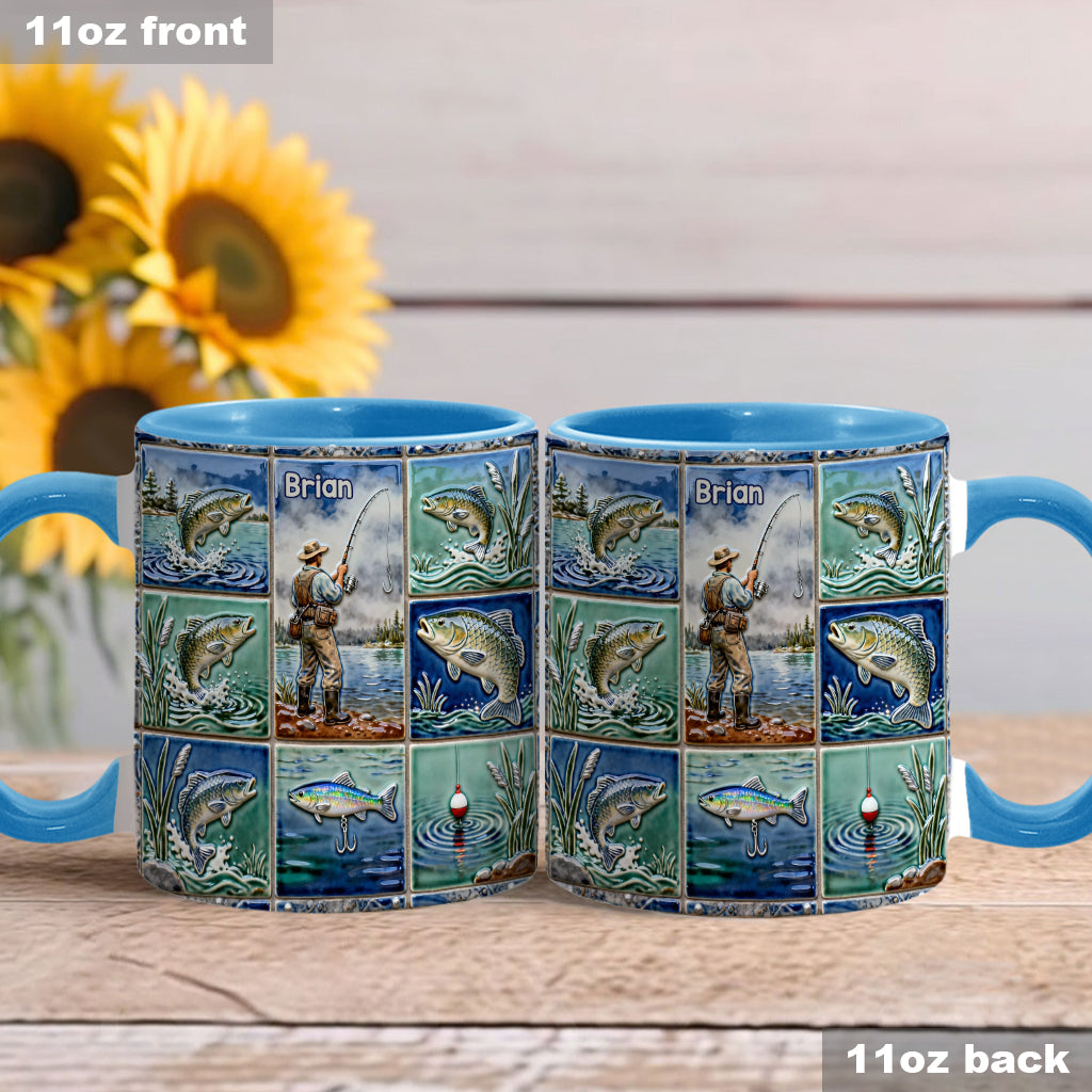 Angelbegeisterte – Personalisierte Tasse mit Angelmotiv