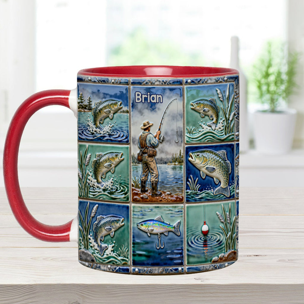 Angelbegeisterte – Personalisierte Tasse mit Angelmotiv