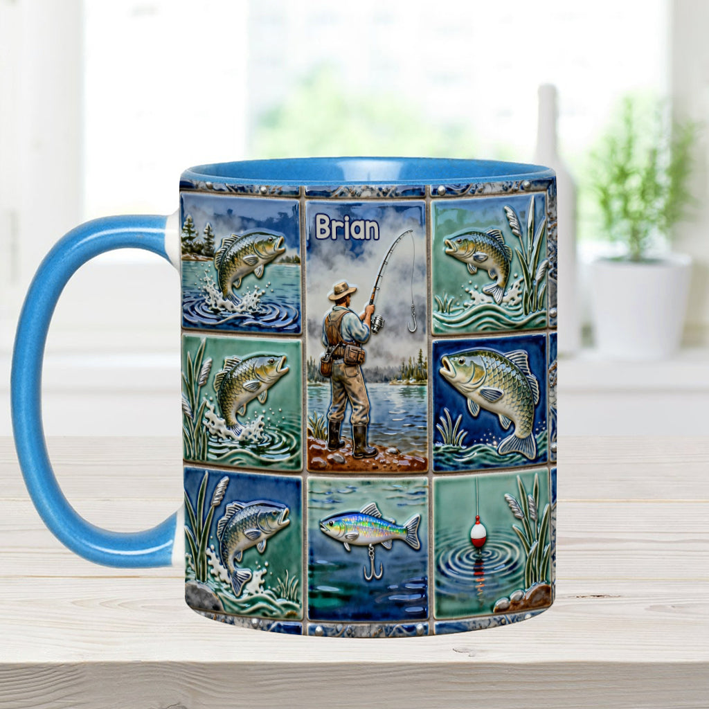 Angelbegeisterte – Personalisierte Tasse mit Angelmotiv