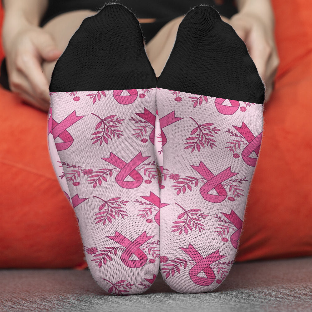 Pink Ribbon Brustkrebs-Aufklärung – Personalisierte Socken zur Brustkrebs-Aufklärung